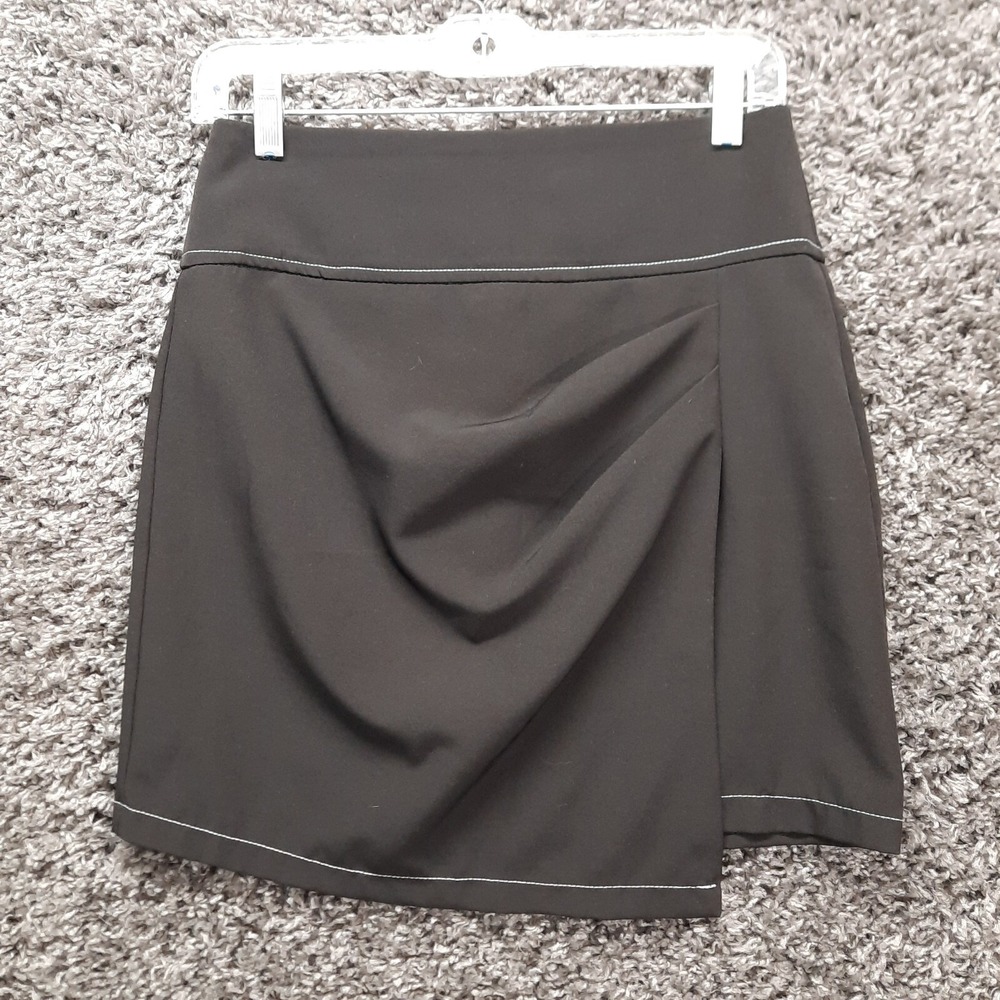 Zara‎ Basic Black Mini Skirt Women Small Layered Cute Cocktail Zip Up
